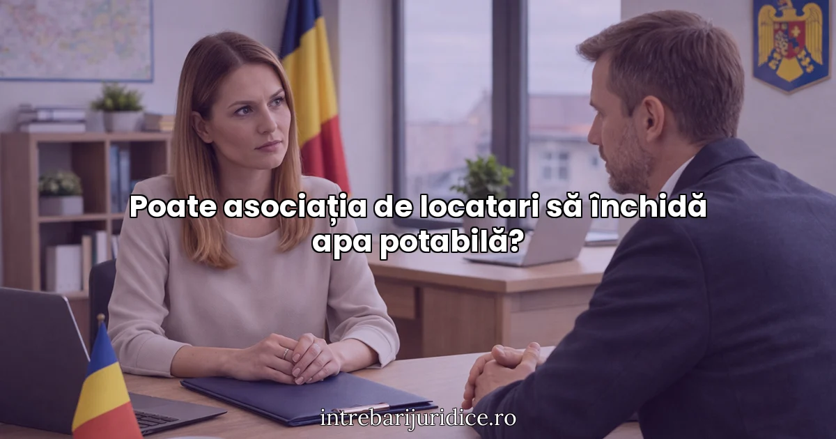 Poate asociația de locatari să închidă apa potabilă?