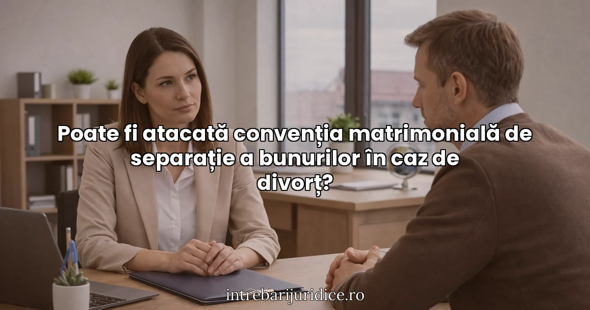 Poate fi atacată convenția matrimonială de separație a bunurilor în caz de divorț?