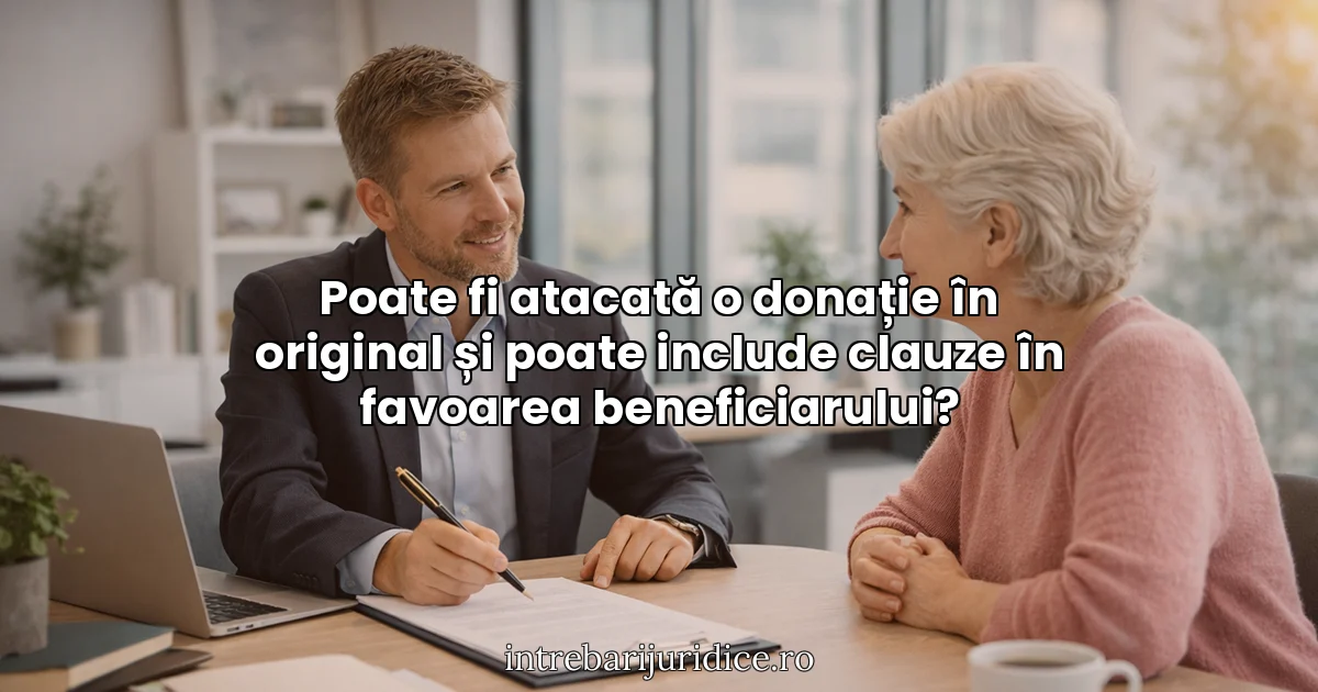 Poate fi atacată o donație în original și poate include clauze în favoarea beneficiarului?