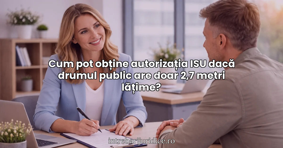 Cum pot obține autorizația ISU dacă drumul public are doar 2,7 metri lățime?
