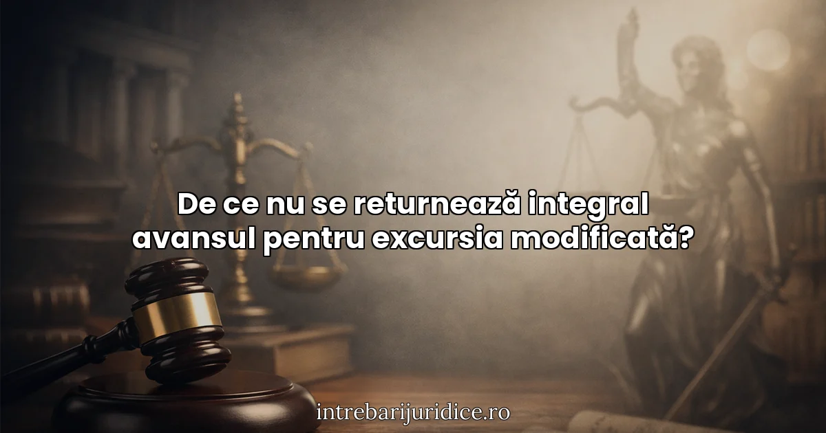 De ce nu se returnează integral avansul pentru excursia modificată?