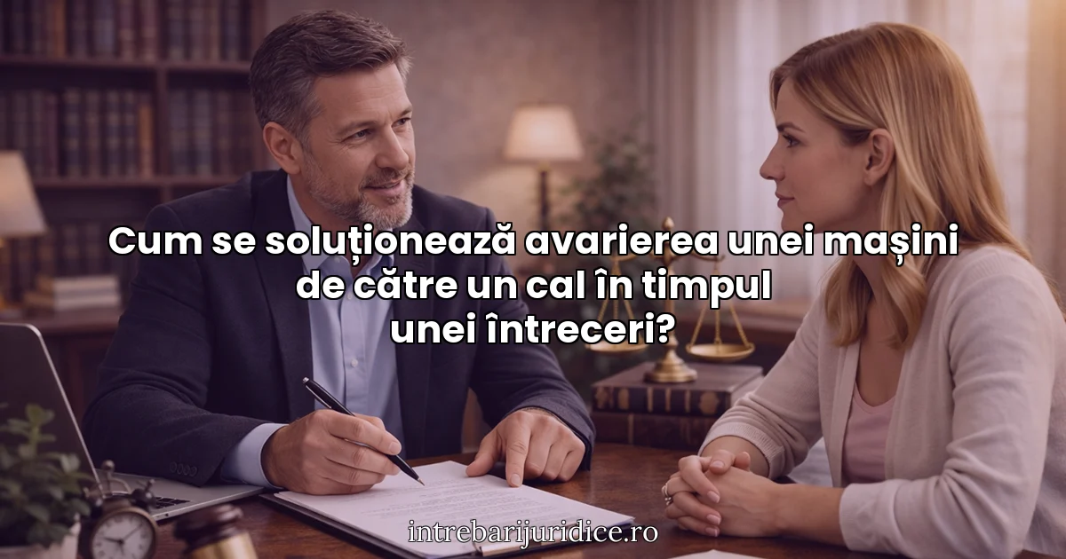 Cum se soluționează avarierea unei mașini de către un cal în timpul unei întreceri?