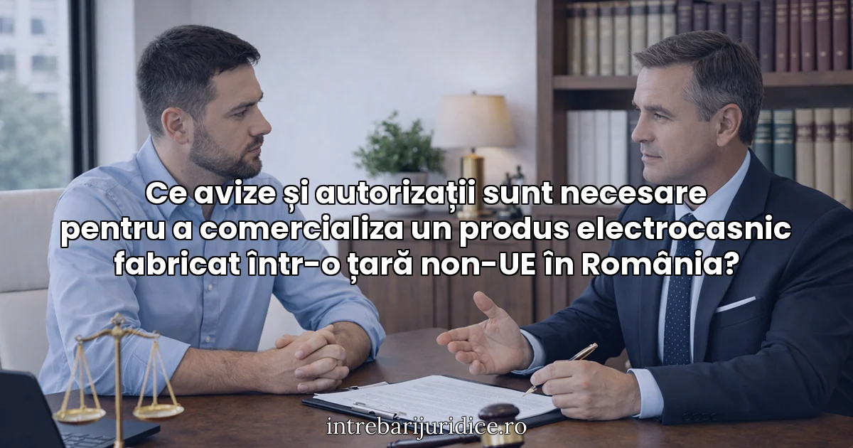 Ce avize și autorizații sunt necesare pentru a comercializa un produs electrocasnic fabricat într-o țară non-UE în România?