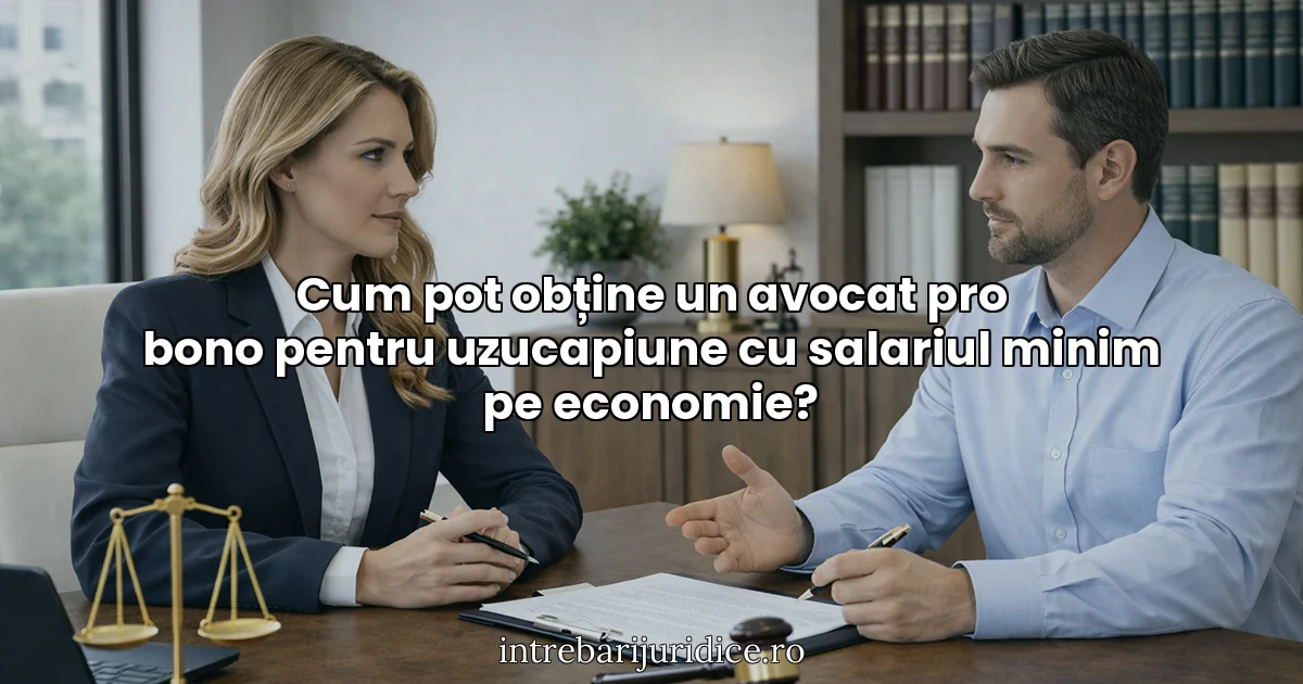 Cum pot obține un avocat pro bono pentru uzucapiune cu salariul minim pe economie?