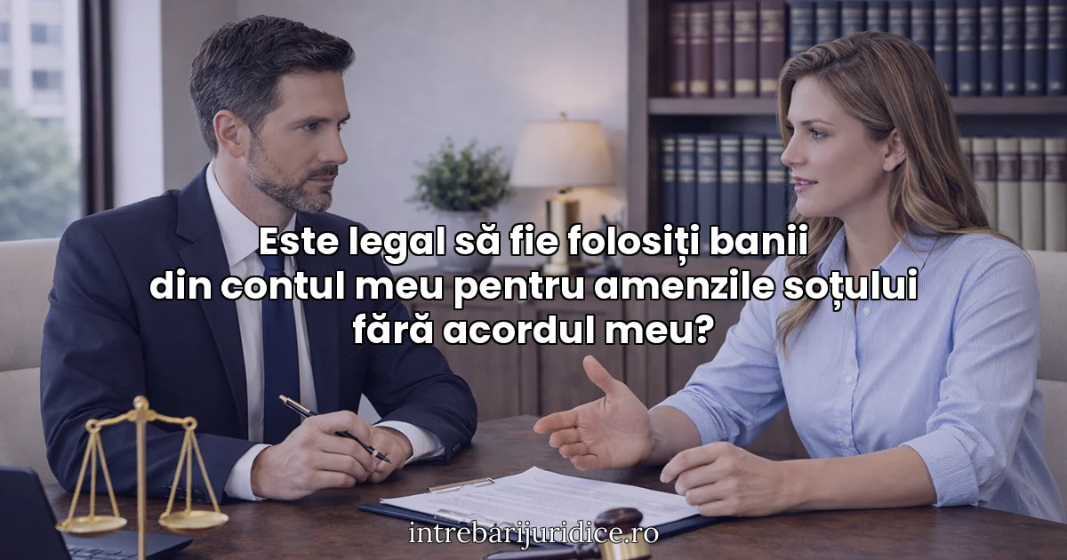 Este legal să fie folosiți banii din contul meu pentru amenzile soțului fără acordul meu?