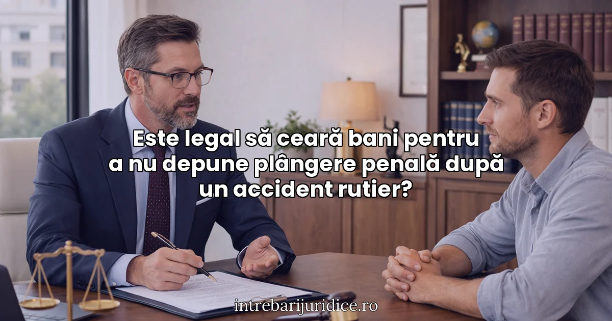 Este legal să ceară bani pentru a nu depune plângere penală după un accident rutier?