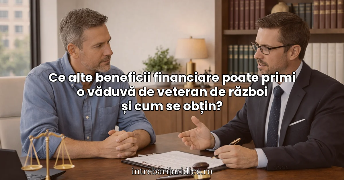 Ce alte beneficii financiare poate primi o văduvă de veteran de război și cum se obțin?