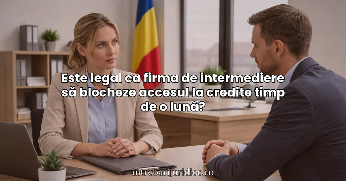 Este legal ca firma de intermediere să blocheze accesul la credite timp de o lună?