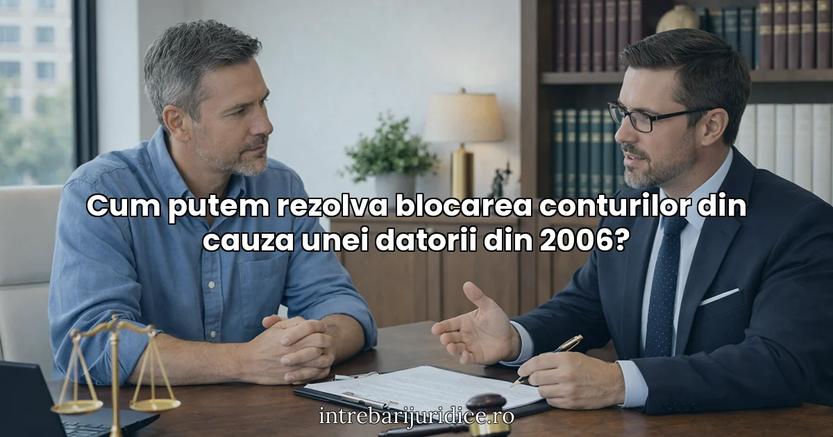 Cum putem rezolva blocarea conturilor din cauza unei datorii din 2006?
