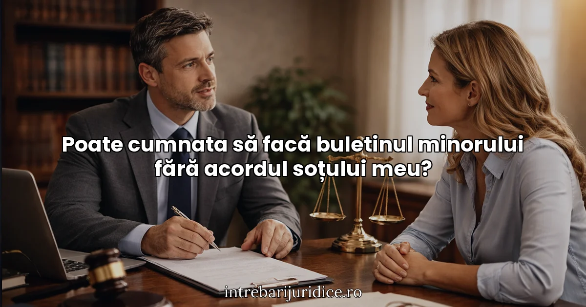 Poate cumnata să facă buletinul minorului fără acordul soțului meu?