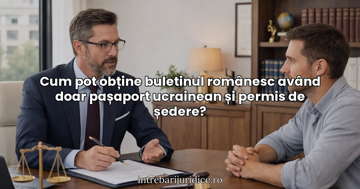 Cum pot obține buletinul românesc având doar pașaport ucrainean și permis de ședere?