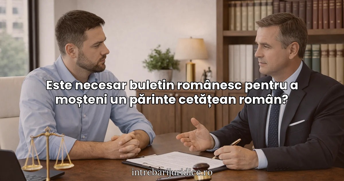 Este necesar buletin românesc pentru a moșteni un părinte cetățean român?