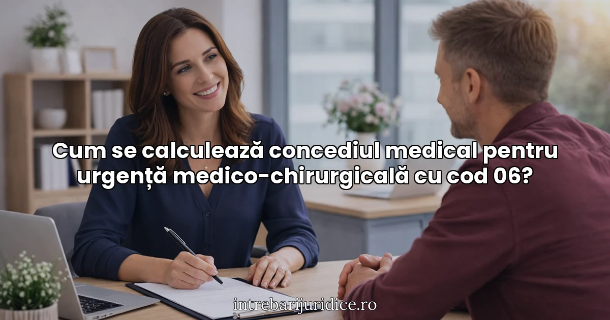 Cum se calculează concediul medical pentru urgență medico-chirurgicală cu cod 06?