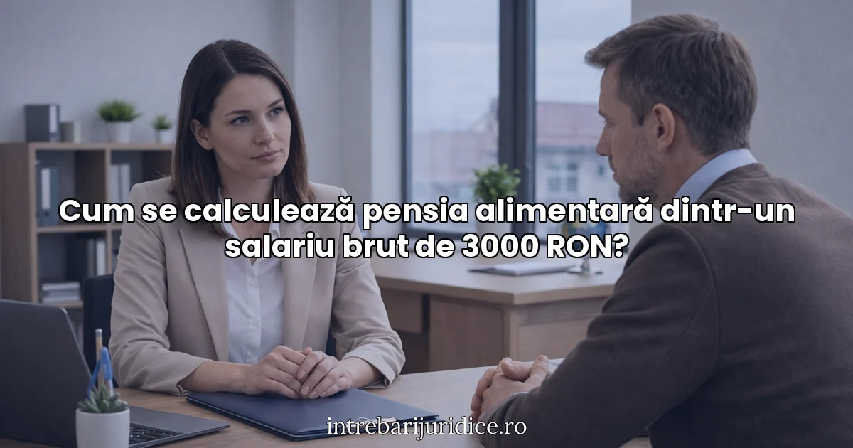 Cum se calculează pensia alimentară dintr-un salariu brut de 3000 RON?