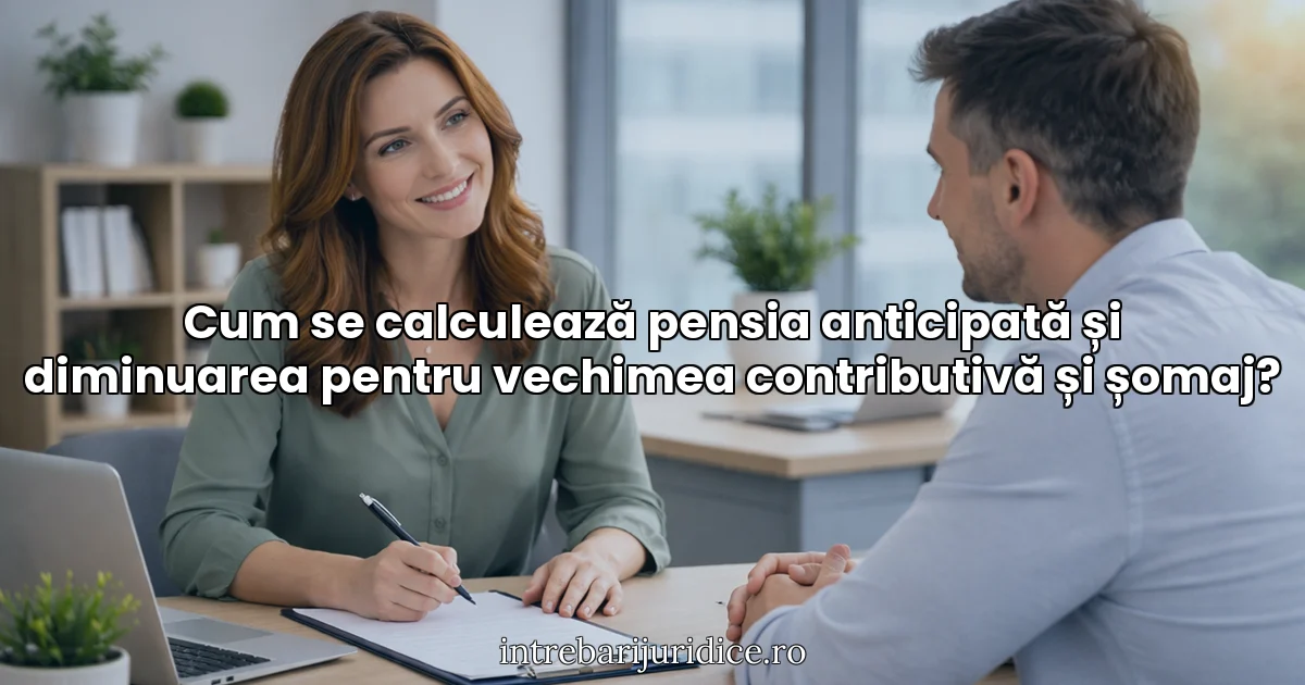 Cum se calculează pensia anticipată și diminuarea pentru vechimea contributivă și șomaj?