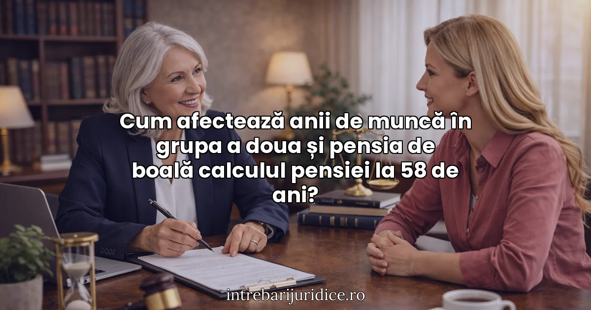 Cum afectează anii de muncă în grupa a doua și pensia de boală calculul pensiei la 58 de ani?