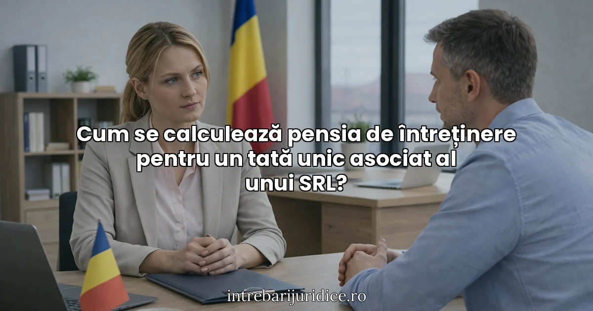Cum se calculează pensia de întreținere pentru un tată unic asociat al unui SRL?