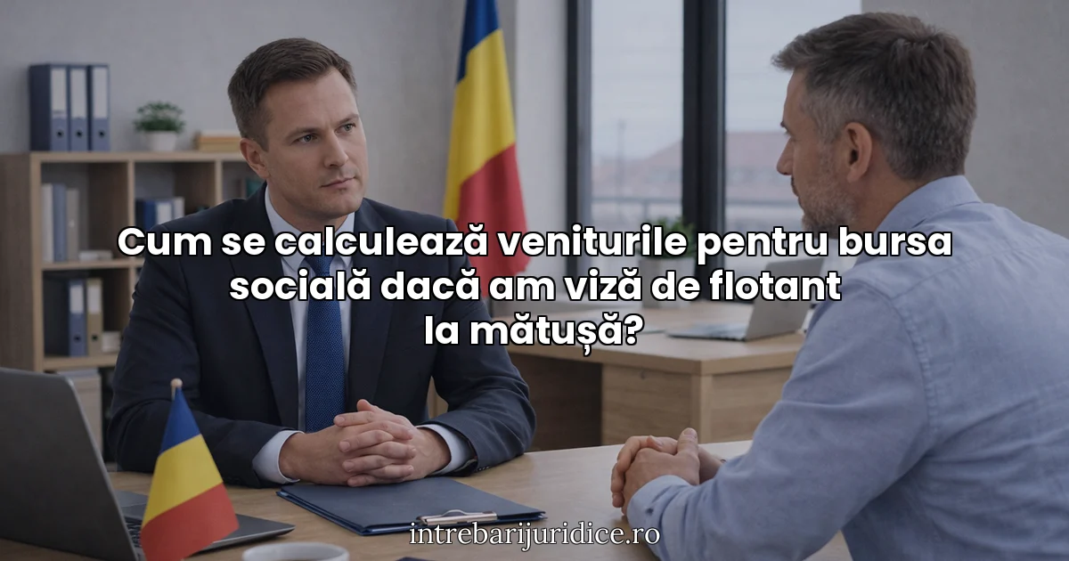 Cum se calculează veniturile pentru bursa socială dacă am viză de flotant la mătușă?
