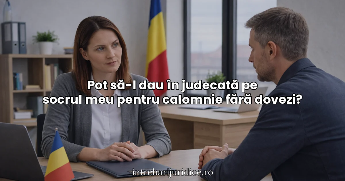 Pot să-l dau în judecată pe socrul meu pentru calomnie fără dovezi?