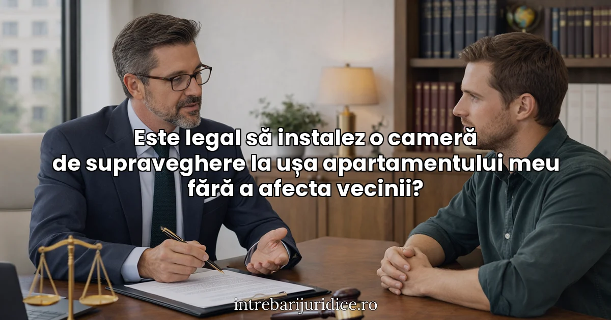 Este legal să instalez o cameră de supraveghere la ușa apartamentului meu fără a afecta vecinii?