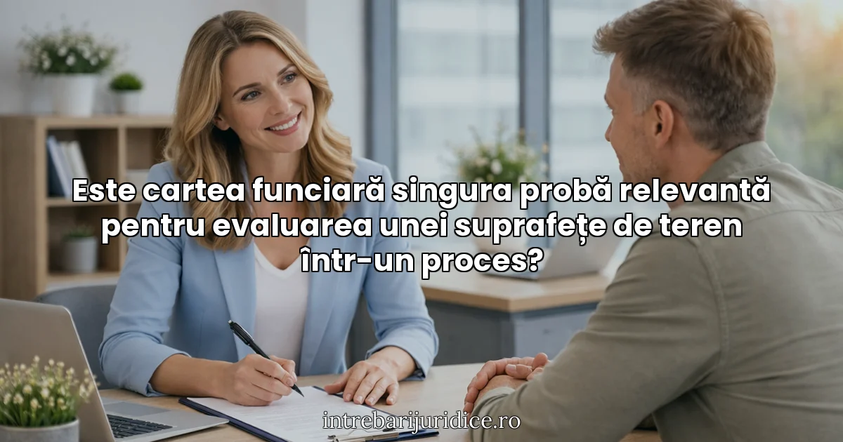 Este cartea funciară singura probă relevantă pentru evaluarea unei suprafețe de teren într-un proces?