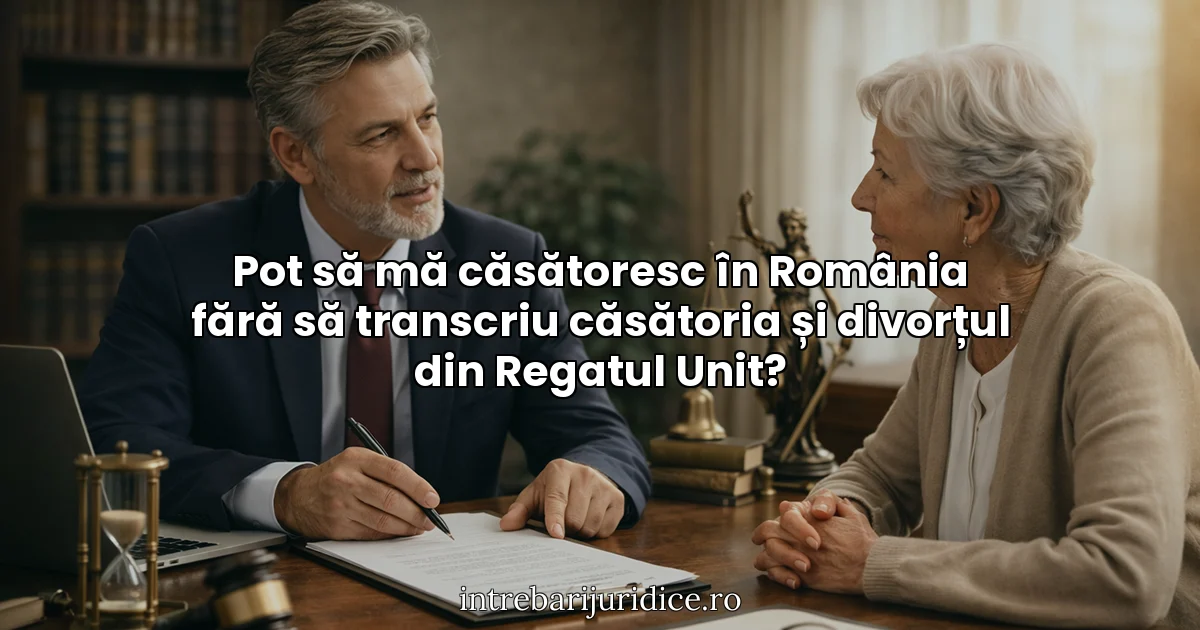 Pot să mă căsătoresc în România fără să transcriu căsătoria și divorțul din Regatul Unit?