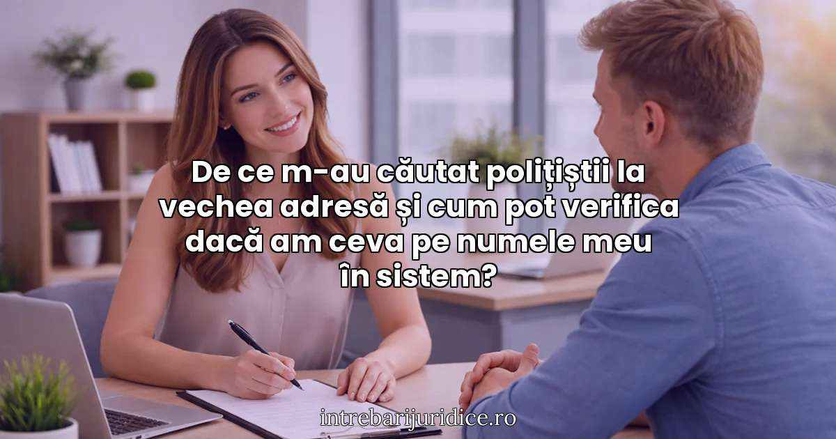 De ce m-au căutat polițiștii la vechea adresă și cum pot verifica dacă am ceva pe numele meu în sistem?