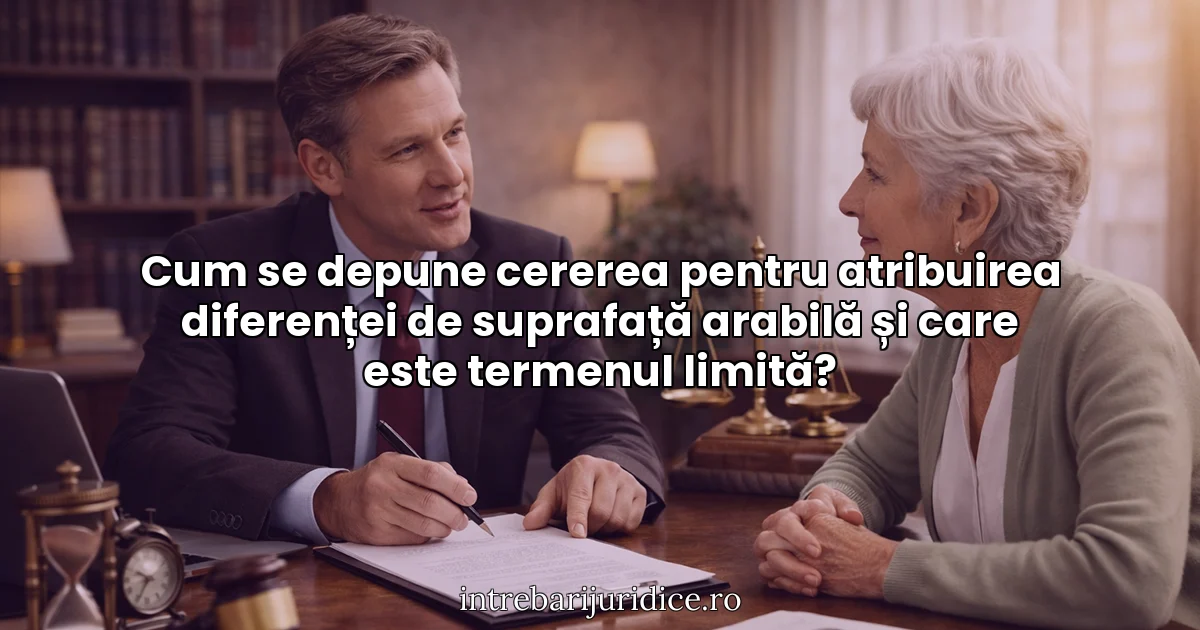 Cum se depune cererea pentru atribuirea diferenței de suprafață arabilă și care este termenul limită?