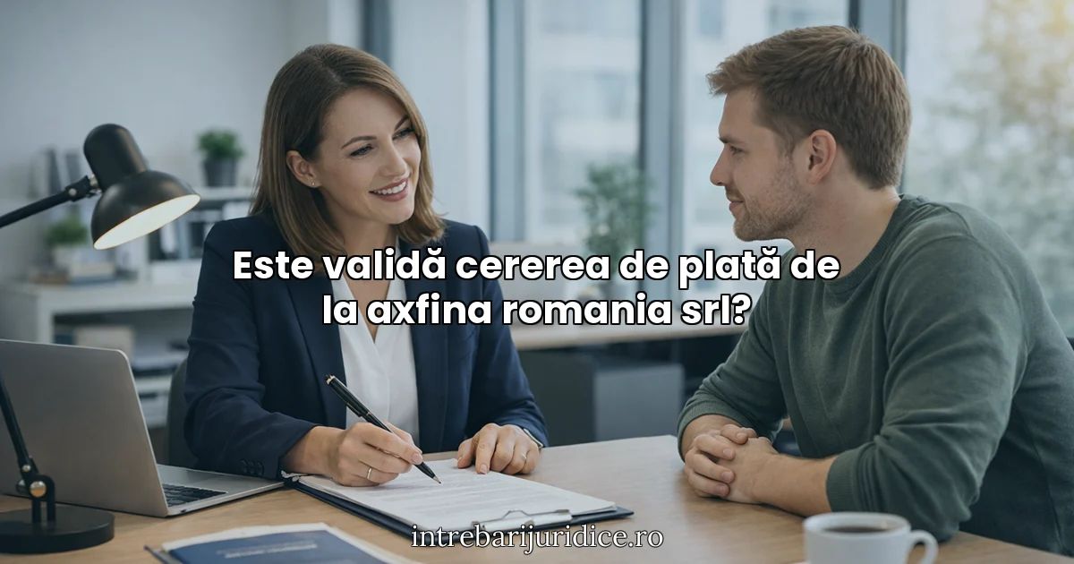 Este validă cererea de plată de la axfina romania srl?