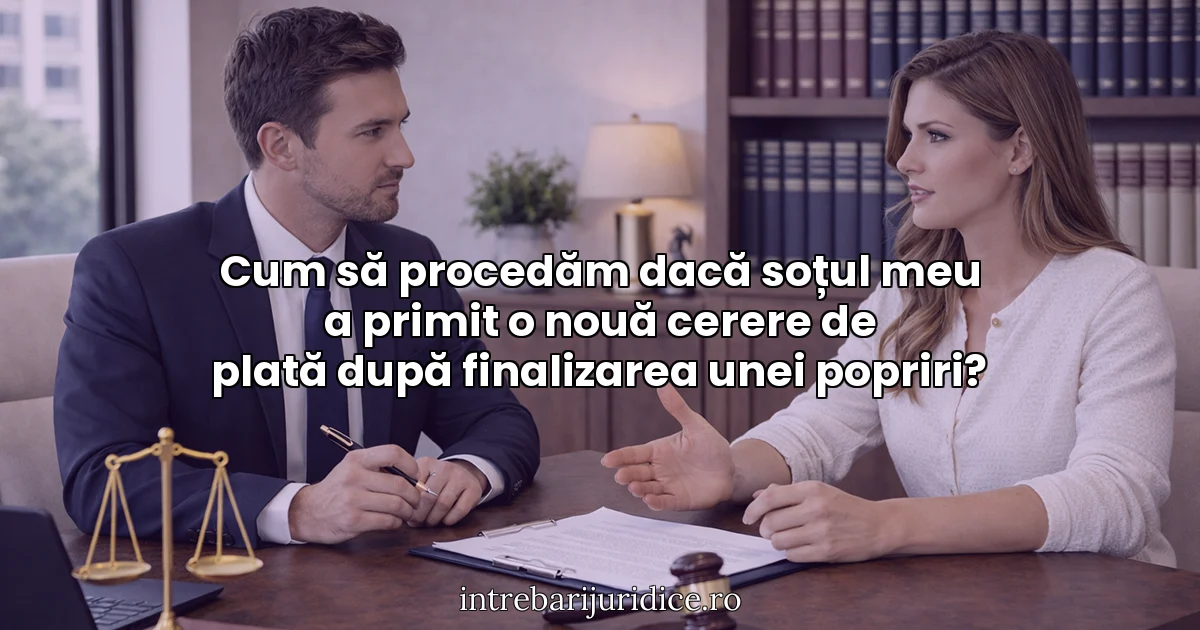Cum să procedăm dacă soțul meu a primit o nouă cerere de plată după finalizarea unei popriri?