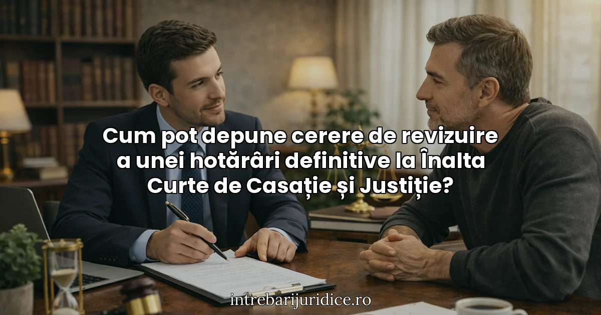 Cum pot depune cerere de revizuire a unei hotărâri definitive la Înalta Curte de Casație și Justiție?