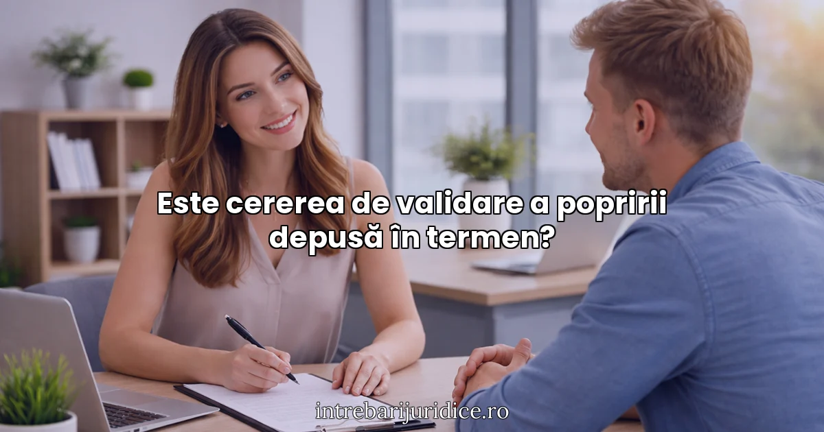 Este cererea de validare a popririi depusă în termen?