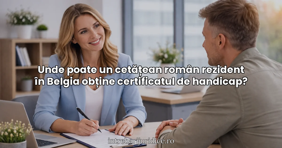 Unde poate un cetățean român rezident în Belgia obține certificatul de handicap?