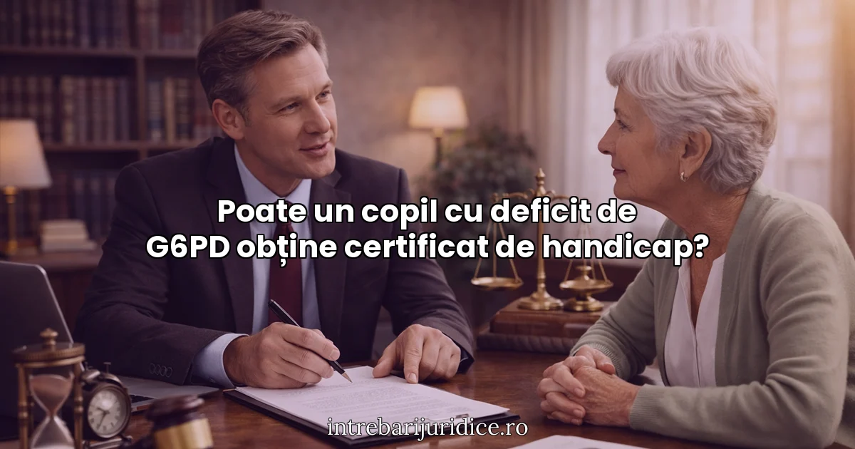 Poate un copil cu deficit de G6PD obține certificat de handicap?