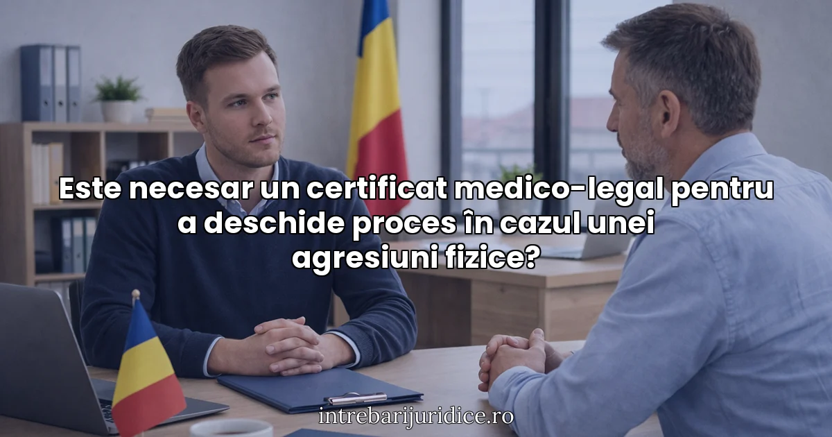 Este necesar un certificat medico-legal pentru a deschide proces în cazul unei agresiuni fizice?