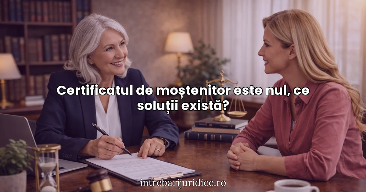 Certificatul de moștenitor este nul, ce soluții există?