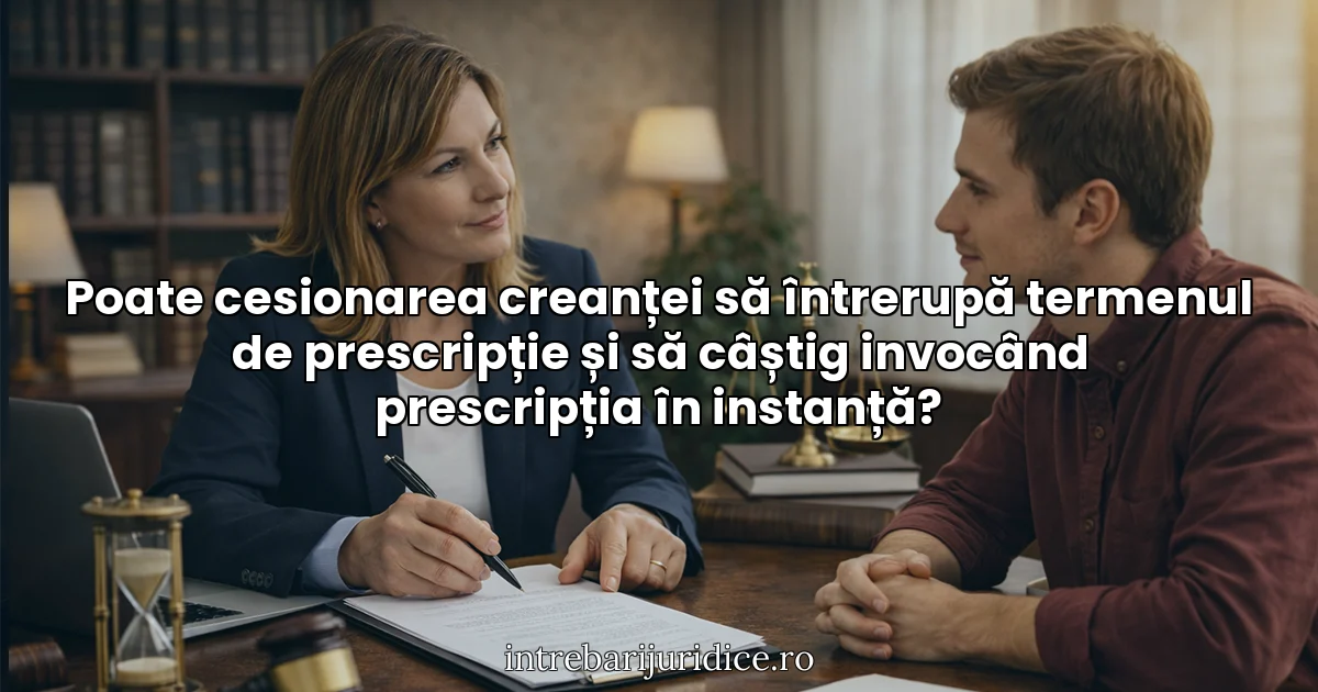 Poate cesionarea creanței să întrerupă termenul de prescripție și să câștig invocând prescripția în instanță?
