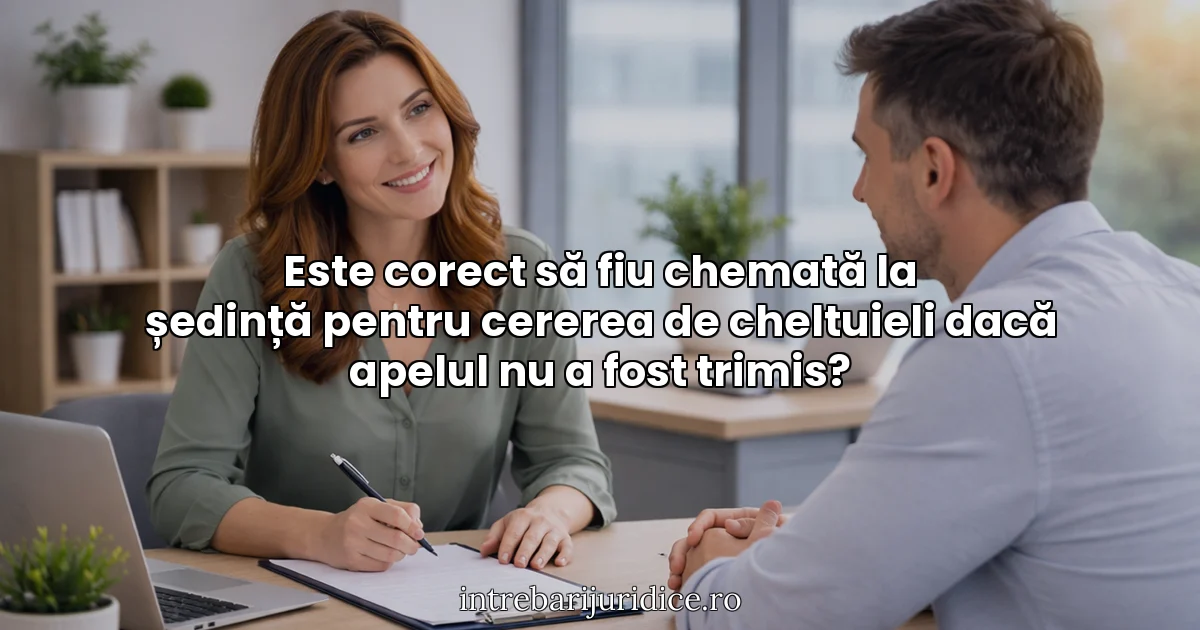 Este corect să fiu chemată la ședință pentru cererea de cheltuieli dacă apelul nu a fost trimis?