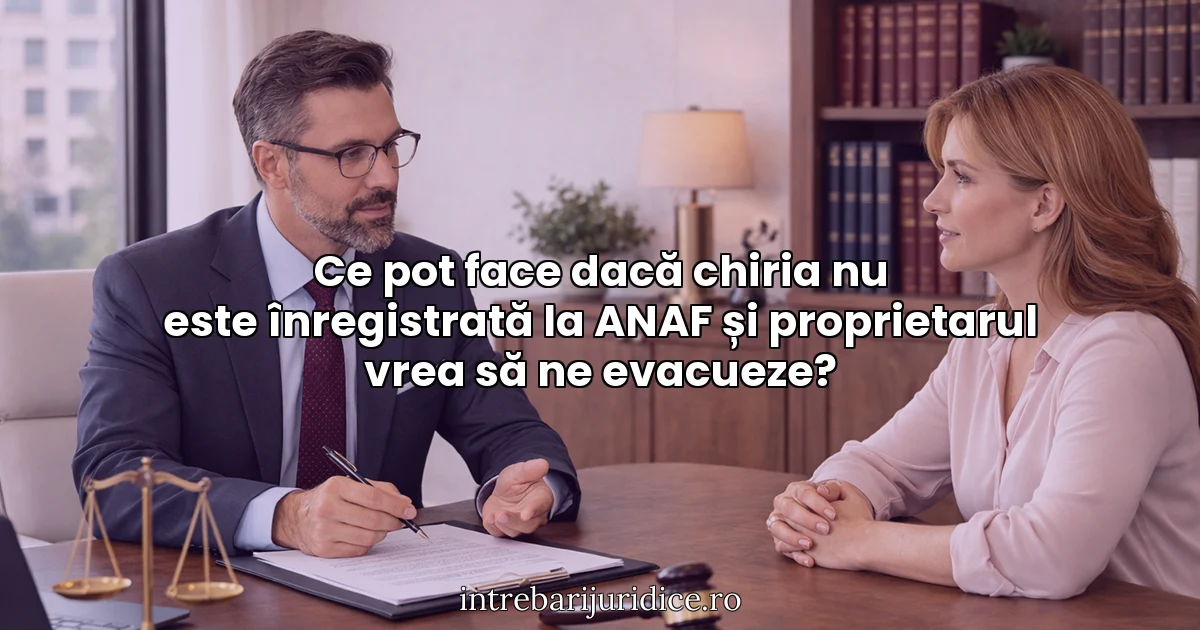 Ce pot face dacă chiria nu este înregistrată la ANAF și proprietarul vrea să ne evacueze?
