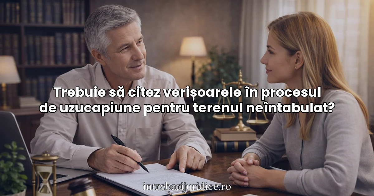 Trebuie să citez verișoarele în procesul de uzucapiune pentru terenul neîntabulat?