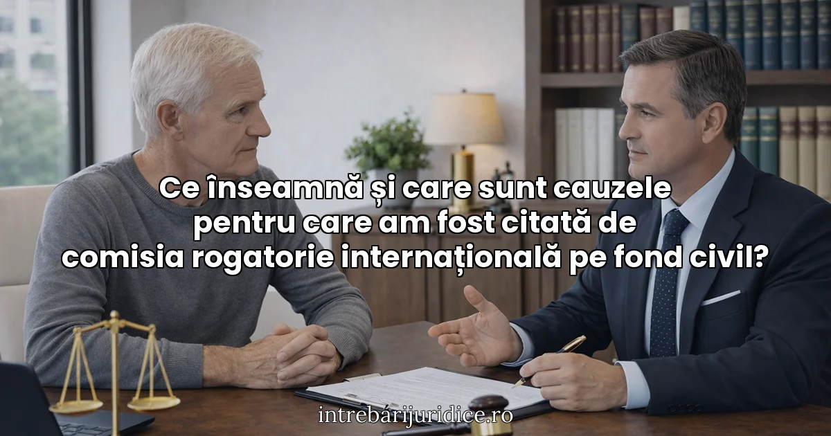 Ce înseamnă și care sunt cauzele pentru care am fost citată de comisia rogatorie internațională pe fond civil?