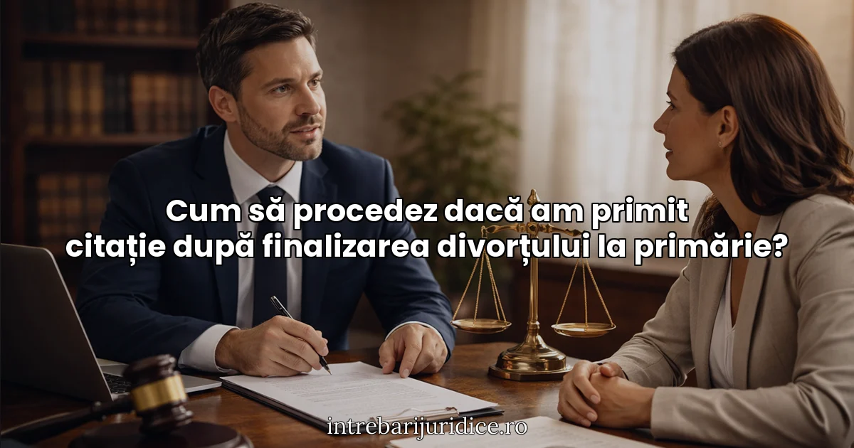 Cum să procedez dacă am primit citație după finalizarea divorțului la primărie?