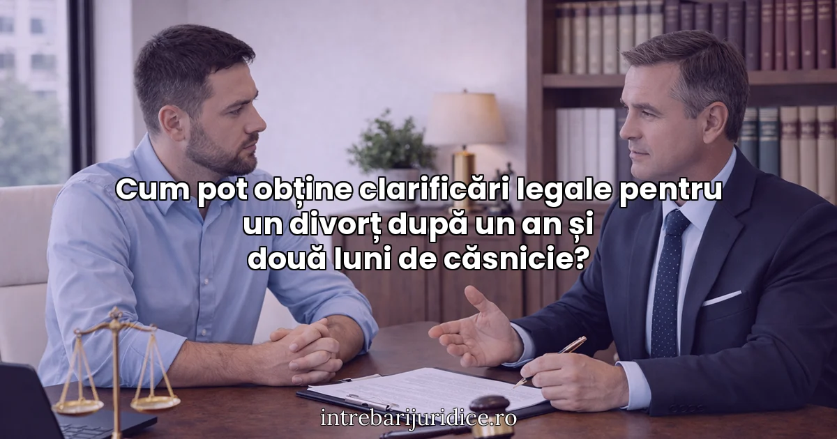 Cum pot obține clarificări legale pentru un divorț după un an și două luni de căsnicie?