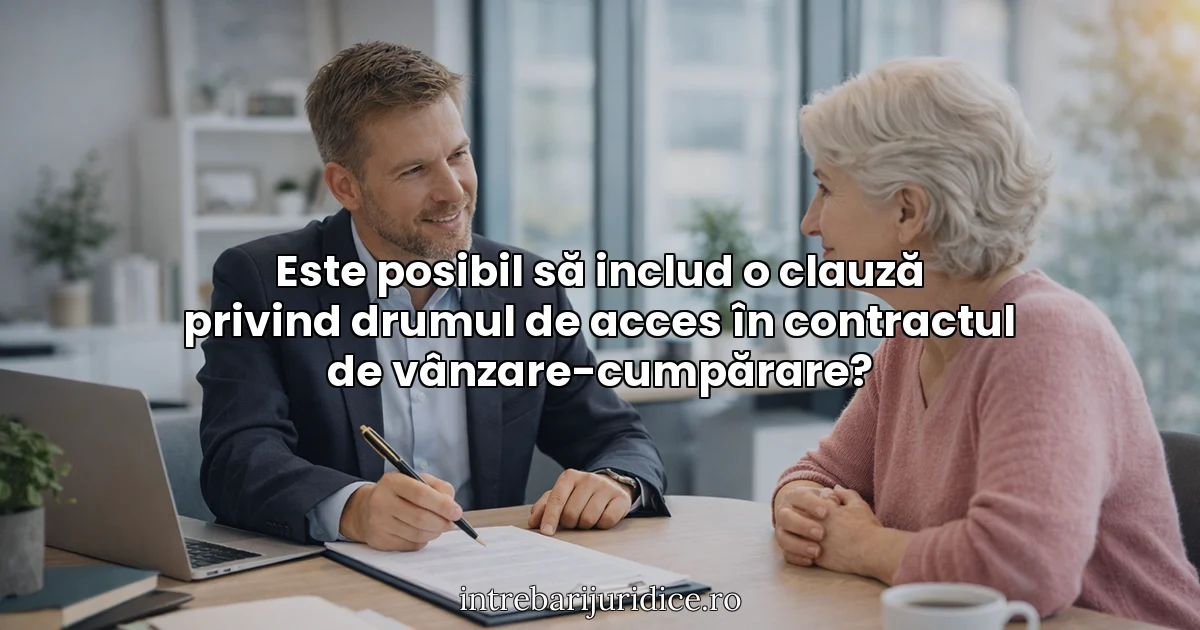 Este posibil să includ o clauză privind drumul de acces în contractul de vânzare-cumpărare?