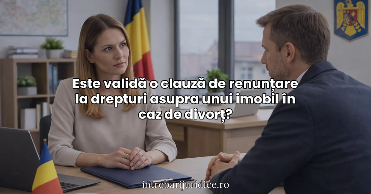 Este validă o clauză de renunțare la drepturi asupra unui imobil în caz de divorț?