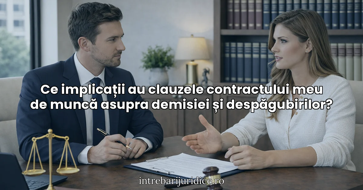 Ce implicații au clauzele contractului meu de muncă asupra demisiei și despăgubirilor?