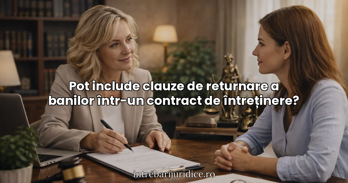Pot include clauze de returnare a banilor într-un contract de întreținere?