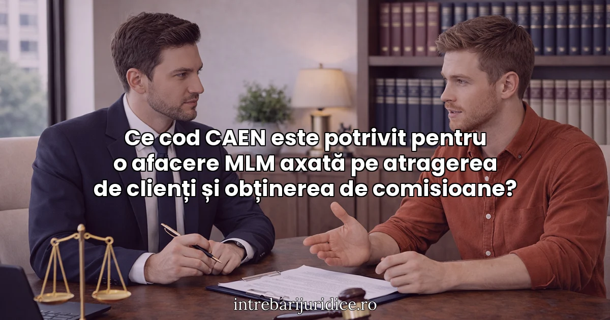 Ce cod CAEN este potrivit pentru o afacere MLM axată pe atragerea de clienți și obținerea de comisioane?