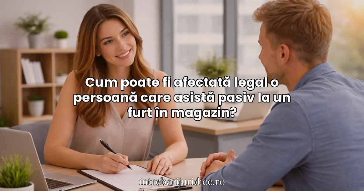 Cum poate fi afectată legal o persoană care asistă pasiv la un furt în magazin?