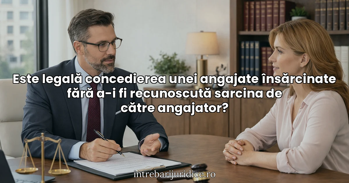 Este legală concedierea unei angajate însărcinate fără a-i fi recunoscută sarcina de către angajator?